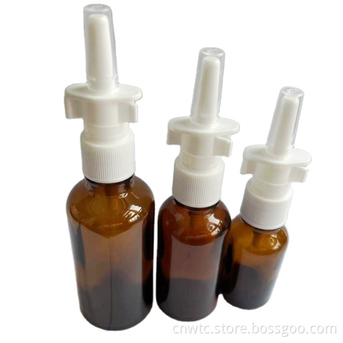 Medical Glass Bottle with Oral Throat Mist Spray and Pump Nasal Sprayer - 30ml